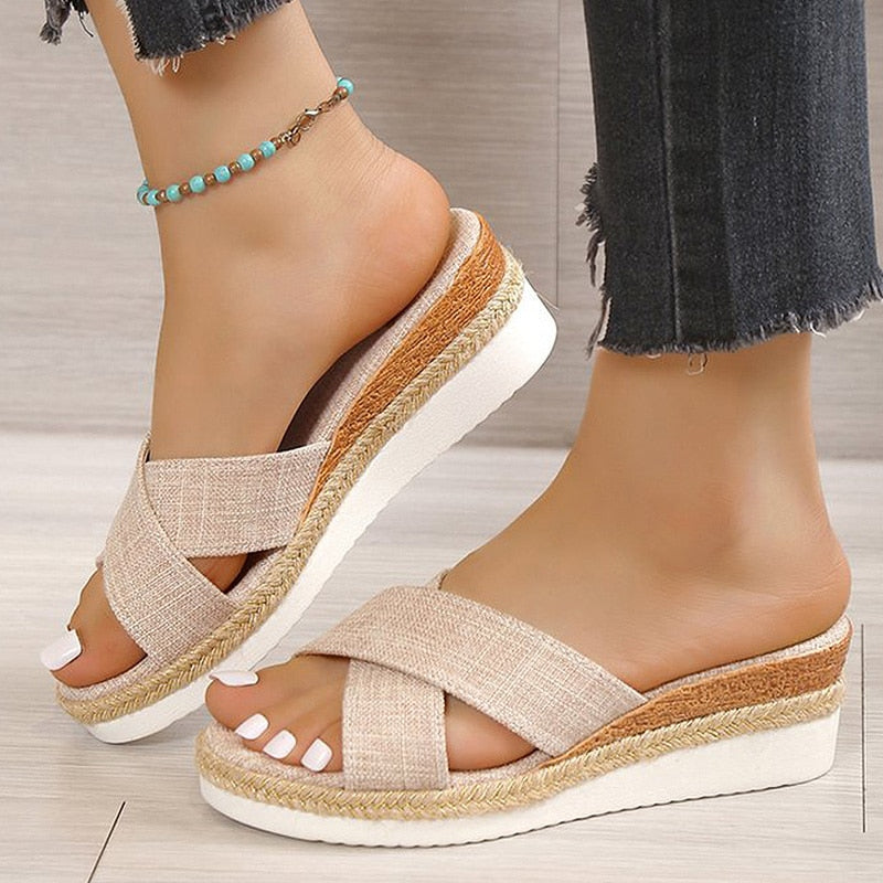 Femme – Sandali comodi - Beige - 36