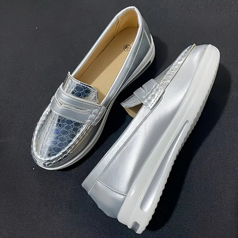 Fashion – Mocassini comodi - Argento - 36
