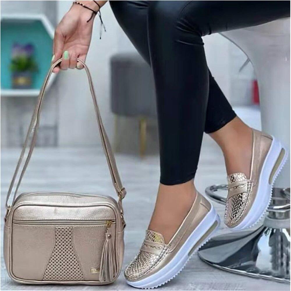 Fashion – Mocassini comodi - Oro - 42