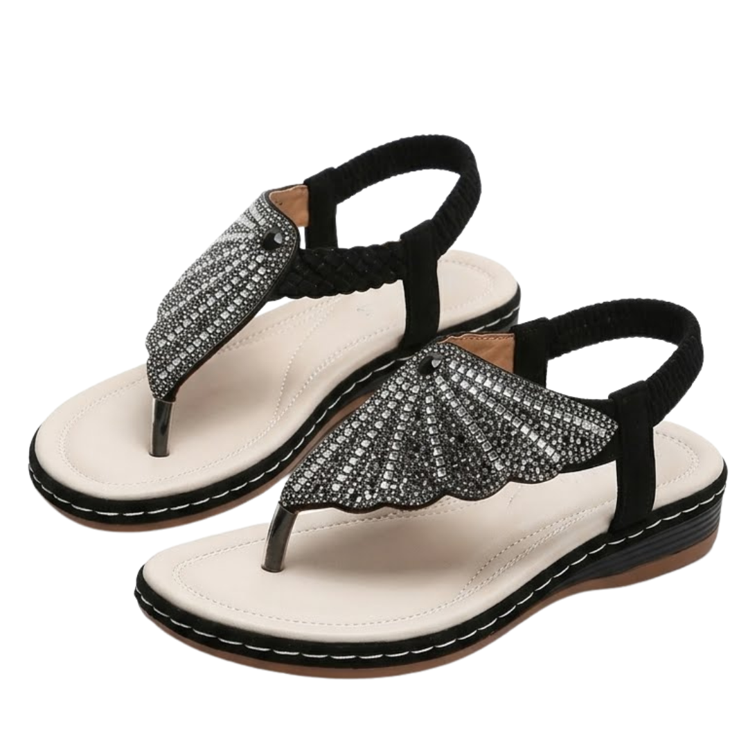 Crystal – Sandali comodi – Modello 2 - Nero - 33