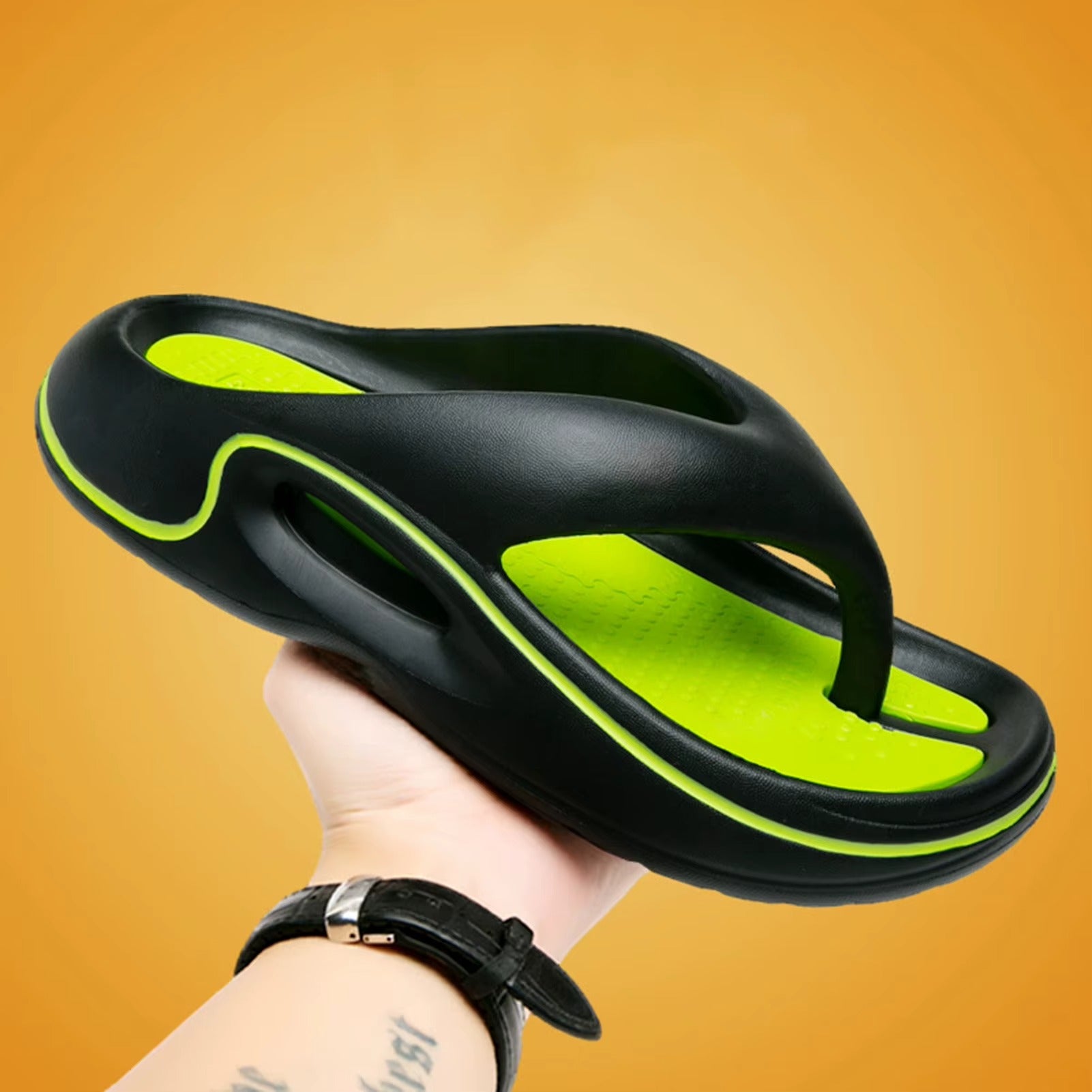 Vitale – Infradito comode - Nero/Verde - 41