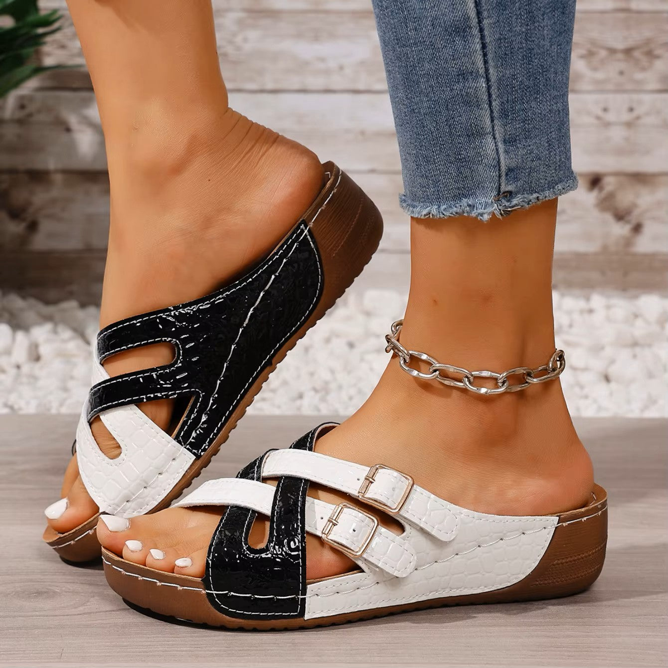 Deniza – Sandali comodi - Nero - 35
