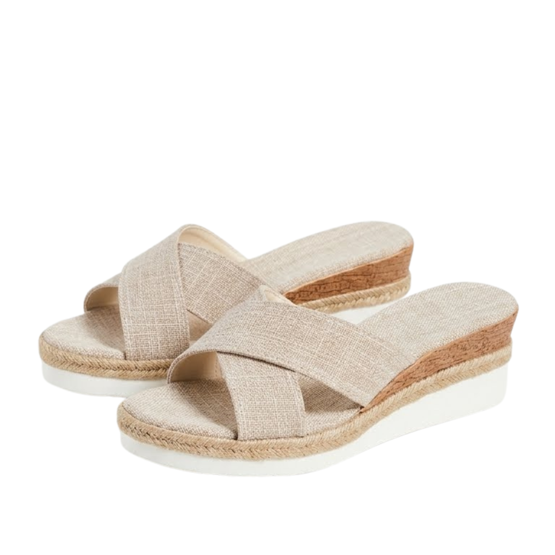 Femme – Sandali comodi - Beige - 35