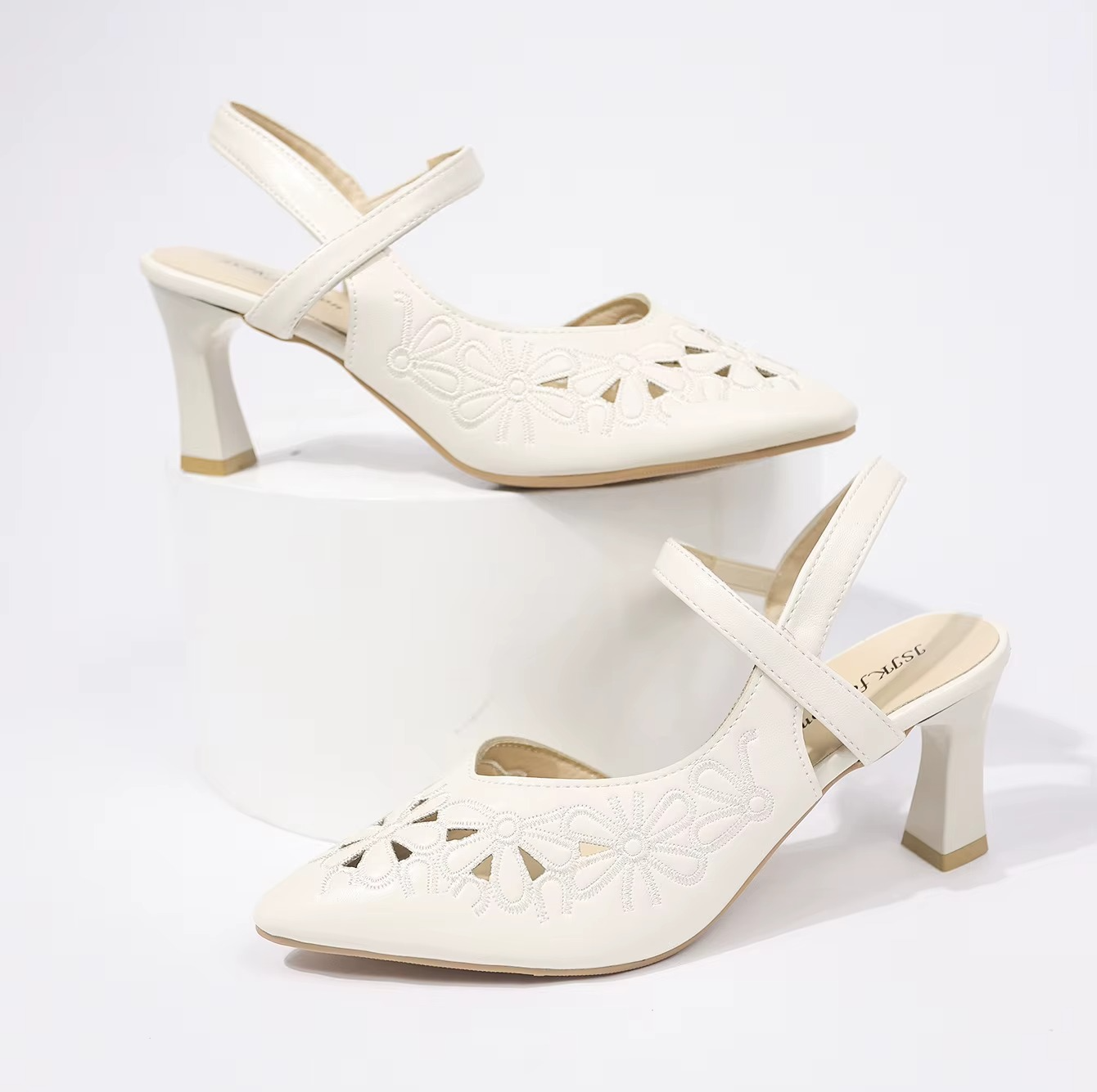 Fiorenza – Scarpe con tacco comode - Bianco - 36
