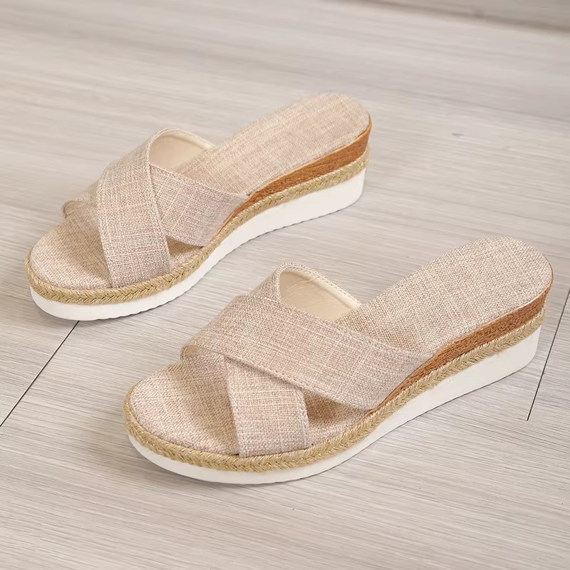 Femme – Sandali comodi - Beige - 42